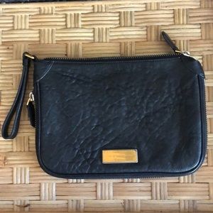 Marc by Marc Jacobs Black Leather Clutch with zipper detail